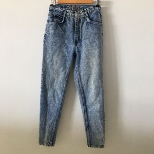 Vintage Acid Wash Ankle Zipper Jeans Sz 26